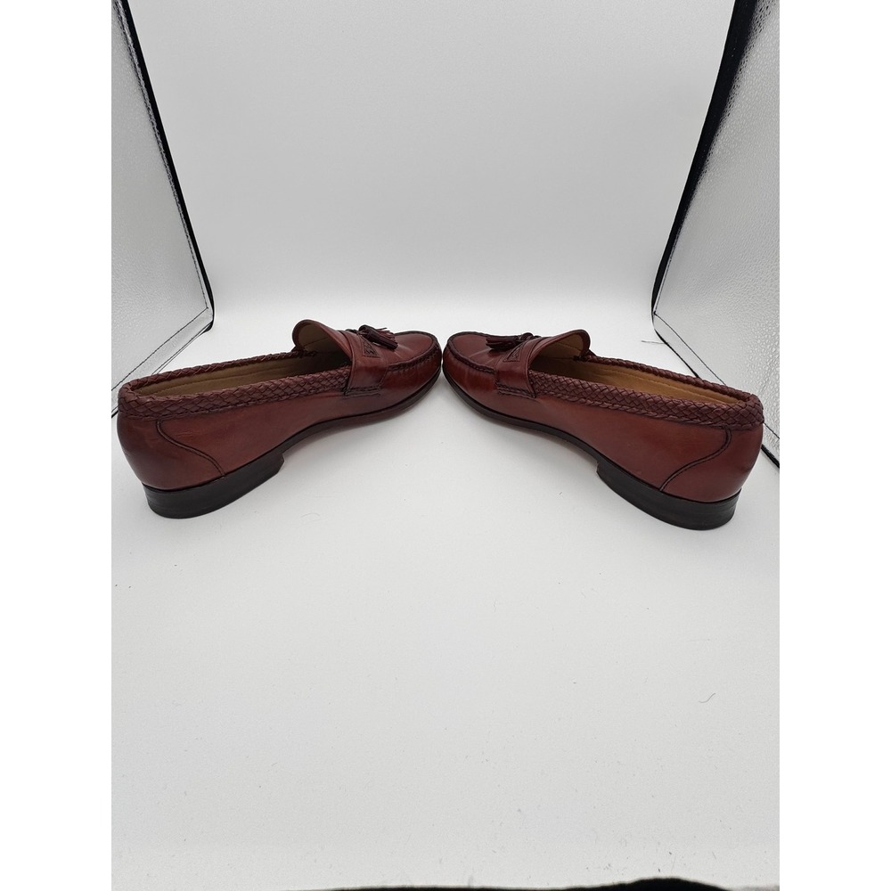 Allen Edmonds Maxfield Burgundy Leather Tassel Loafers Mens 10.5 E Woven 3336 - Picture 6 of 8